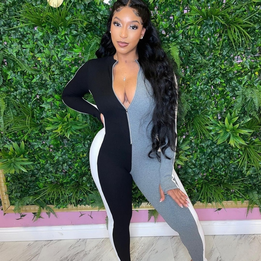 Colorblock Longsleebe Jumpsuit